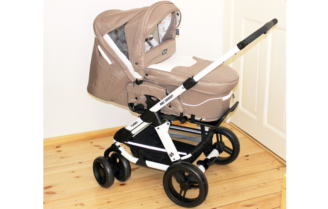 kinderwagen braun Hot Mom Kombikinderwagen mit Reversibele PU-Leder Aufsätze/Autositz – Hot  Mom Official main image 1